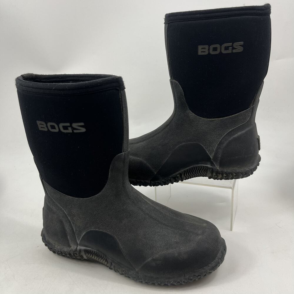 Bogs Womens Classic Mid Boots Size 7 Black Waterproof Insulated Rain Muck Work